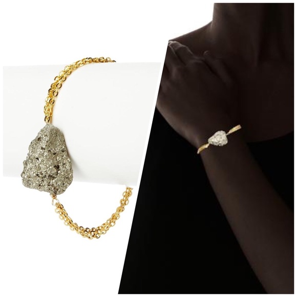 Dara Ettinger Pewter Ali Bracelet Gold Plated NWT - Picture 3 of 3