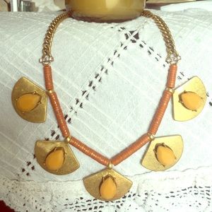 JCREW Gold+Wood necklace