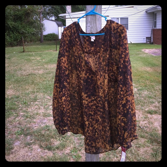 Sheer leopard print top