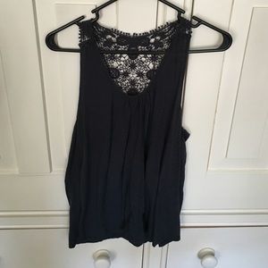 Navy blue lacy racerback tank