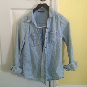 Express light blue light jacket/ blouse medium