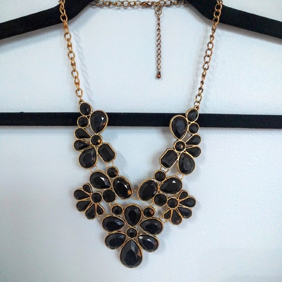 Black & gold statement necklace