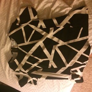 Black and white peplum top