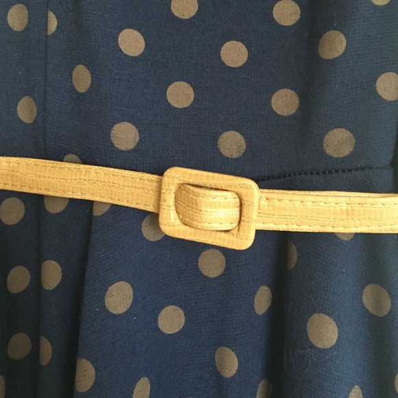 Navy & Brown Polka Dot Dress 🍂🍁 - Picture 3 of 4