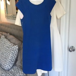 Cotton blue dress - cap sleeves