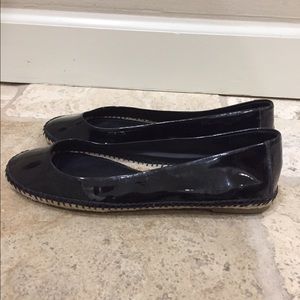 BCBGeneration flat black patent espadrilles