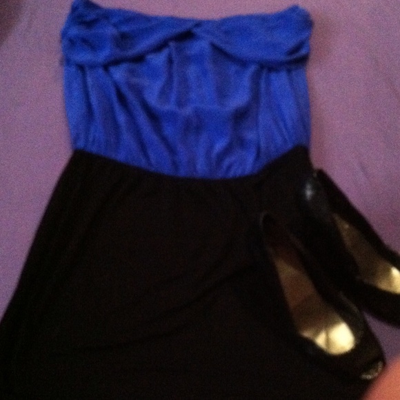 Colbolt  blue mini dress . Super fashionable !!