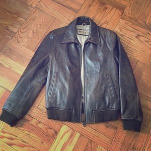 Columbia leather bomber-style jacket