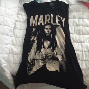 Bob Marley open back shirt