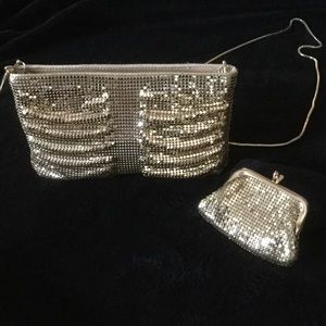 VINTAGE BAG WITH WHITING AND DAVIS COIN PURSE