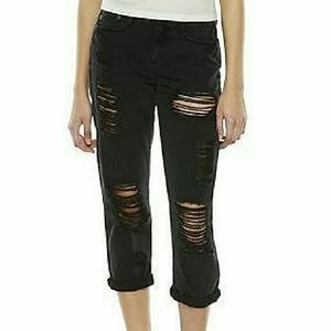Mudd black/gray distressed CROP jeans. NWT