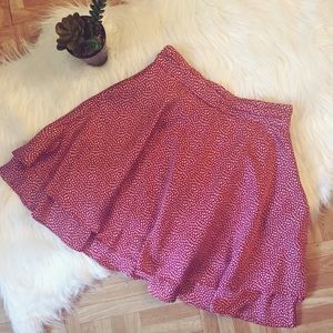 FOREVER 21 Exclusive Red print satin circle skirt