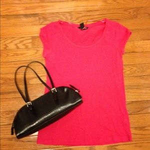 Hot pink basic tee from H&M