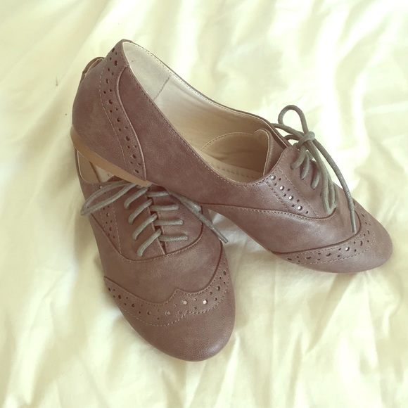 Dark Grey Oxford Flats
