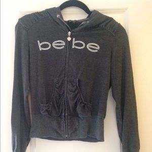 Bebe grey zip up jacket