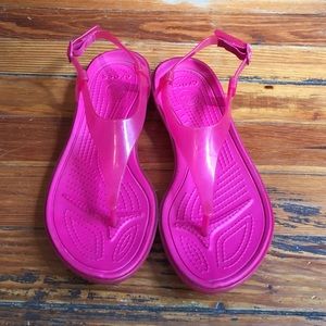 Crocs t-strap flip flops
