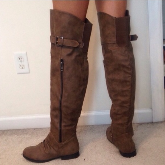 Over the knee brown riding boots