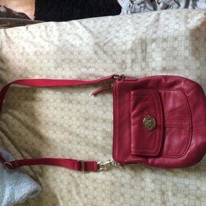 Coach Red Leather Crossbody