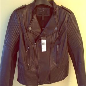 BCBG LEATHER MOTO JACKET