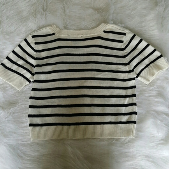 Knitted Striped Sweater Crop Top - Picture 2 of 2