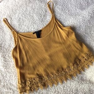 F21 crochet trim crop
