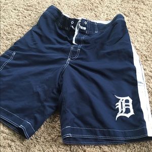 Detroit swimming trunks.