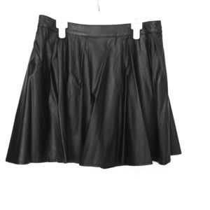 Pleated black faux leather shirt