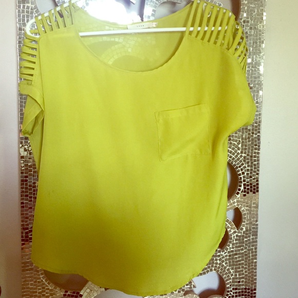 Lime Green Cutout Top