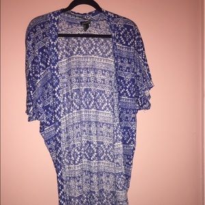 A royal blue and white cardigan