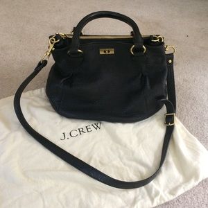 JCrew Black pebble leather handbag