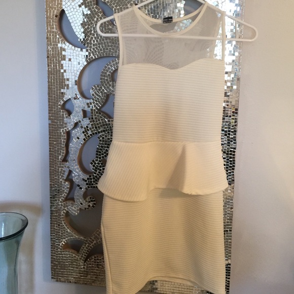 Peplum Dress with Mesh open Back