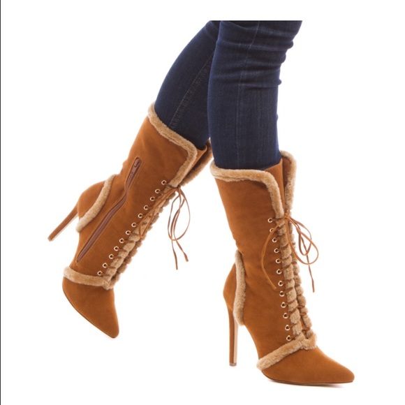 Faux-suede boots