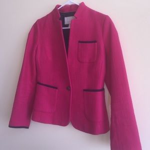 Banana Republic pink blazer with navy accents