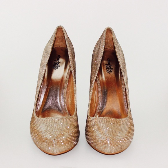 Shimmering Golden Pumps