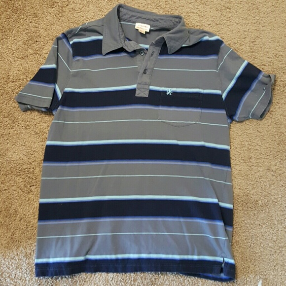 Mossimo gray and blue striped polo