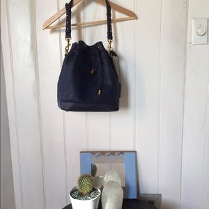 Liberty London Iphis Leather Argyll Bucket Bag