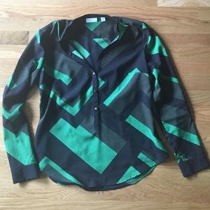 Green and Black blouse by New York and Company