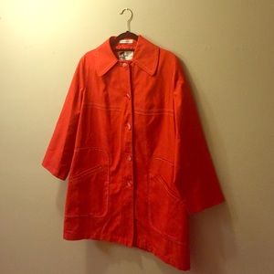 Red-Orange Vintage Trench Coat