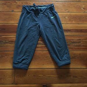 Grey/blue Nike sweatpants capris!