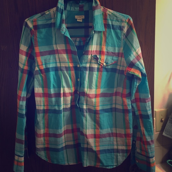 J. Crew Women's button up colorful print Size S