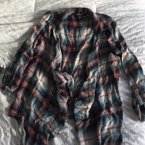 Flannel print sweater