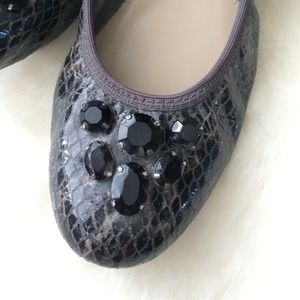 Ellen Tracy Shoes - Gray snakeskin embellished ballet flats Ellen Tracy Shoes - Gray snakeskin embellished ballet flats