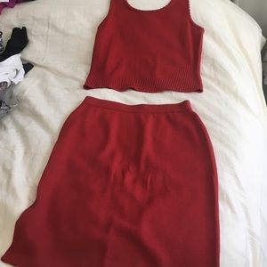 St. John's Matching Red Crop and Skirt