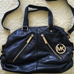 Michael Kors black leather satchel
