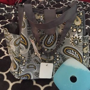 Grey Print Lunch Bag