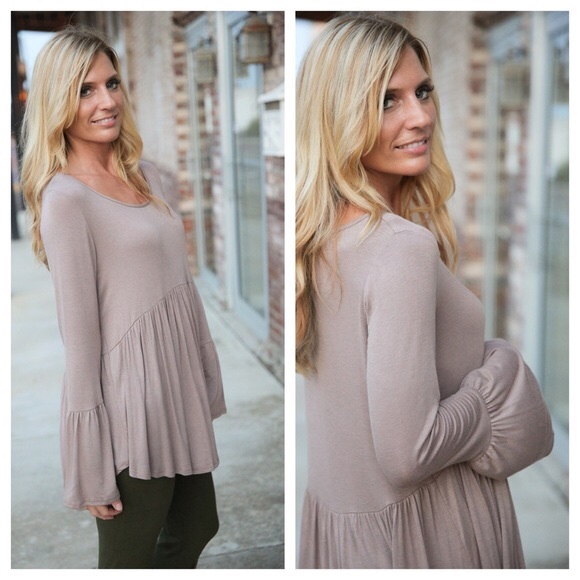 SOLD Mocha Bell Sleeve Baby Doll - Picture 2 of 3