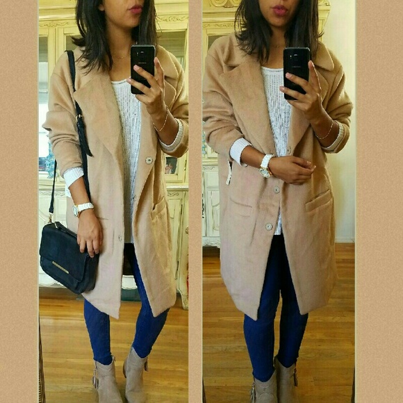 🎁LAST ONE🎁OVERSIZED CAMEL TRENCH COAT - Picture 2 of 4