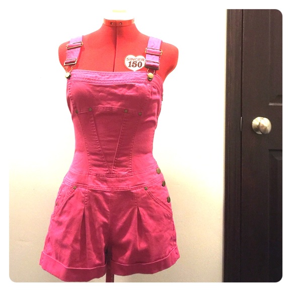 Betsey Johnson pink overalls