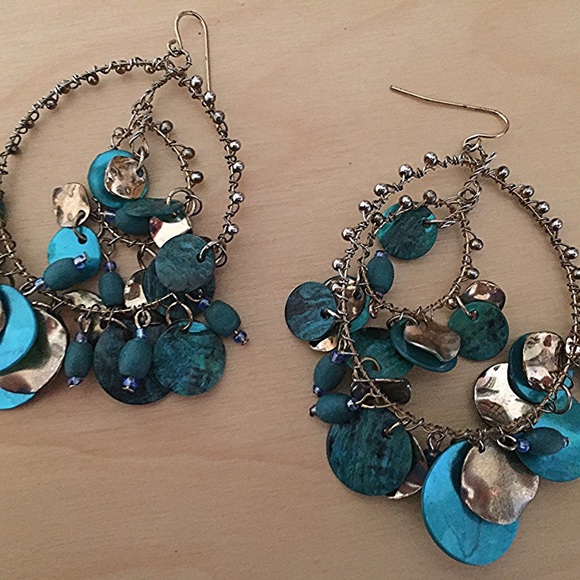 Gold and real bangle earrings