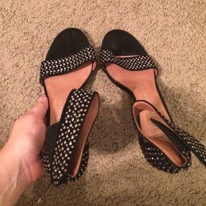 Jeffrey Campbell Black Heels with Metallic Detail